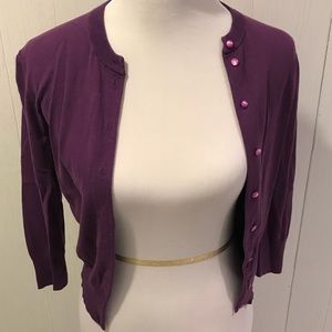 J.Crew Cotton Jackie Cardigan - Purple - XS
